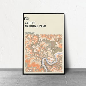 ARCHES - National Parks Series - Topographic Contour Map - Fine Art Giclée Print - Museum Quality