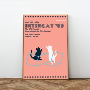 INTERCAT 88 - The Annual Cat Film Festival - Movie Poster - Fine Art Giclée Print - Museum Quality