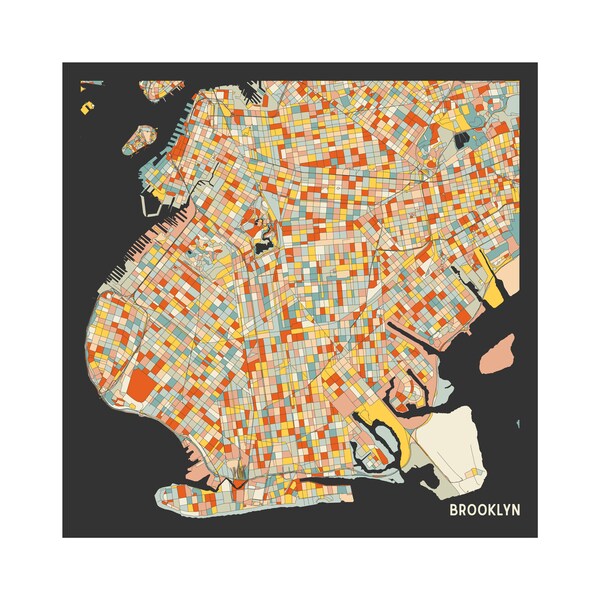 Brooklyn Street Map Etsy