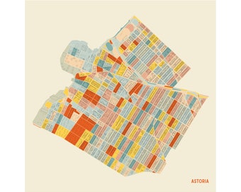 ASTORIA - Street Map - Fine Art Giclée Print - Museum Quality