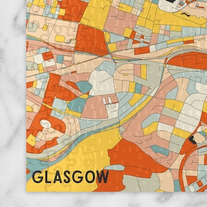 PUZZLE - GLASGOW, SCOTLAND - Street Map - 520 Piece Premium Jigsaw - 20x16 Inch