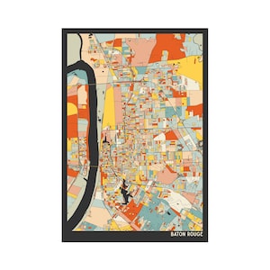 BATON ROUGE Map - Fine Art Giclée Print - Museum Quality