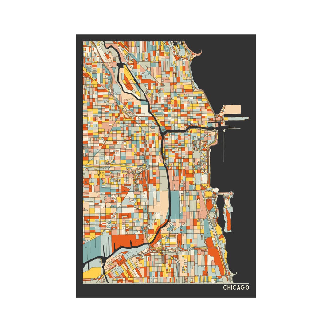 CHICAGO MAP - Fine Art Giclée Print - Museum Quality - Etsy