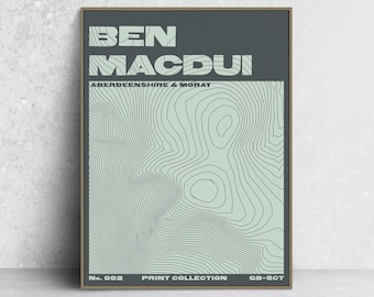 Ben Macdui - Scotland - Topographic Contour Map - Fine Art Giclée Print - Museum Quality