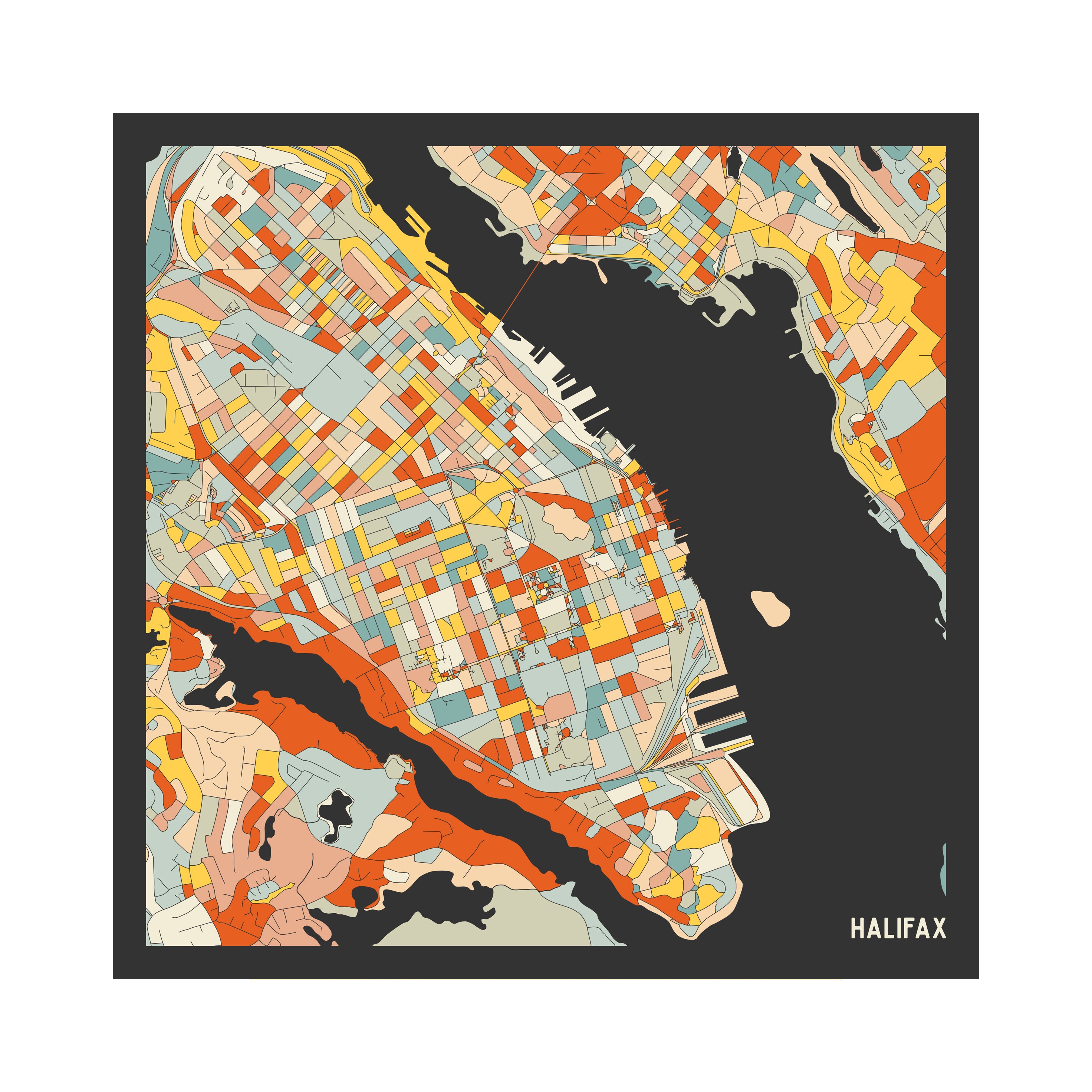 HALIFAX NOVA SCOTIA Street Map Fine Art Giclée Print Etsy