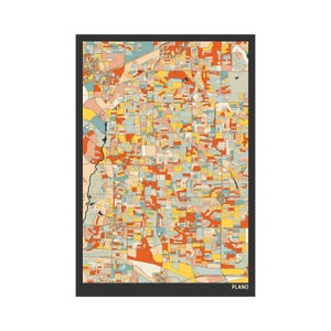PLANO, TEXAS - Street Map - Fine Art Giclée Print - Museum Quality