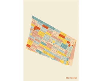 East Village Map - Fine Art Giclée Print - Museum Quality