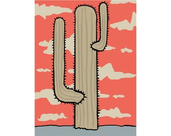 Cactus desolados - Bellas Artes Giclée Print - Calidad del Museo