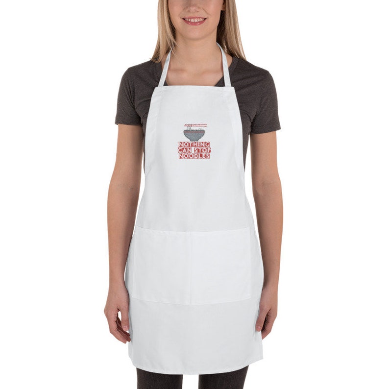 Nothing Can Stop Noodles James May Embroidered Apron with Pockets