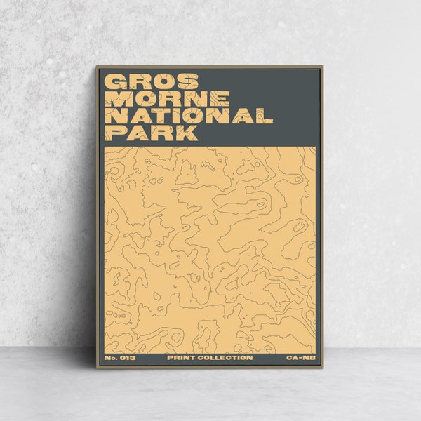 GROS MORNE - National Parks Series - Topographic Contour Map - Fine Art Giclée Print - Museum Quality