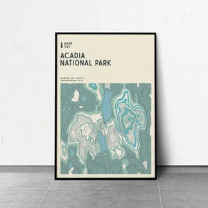 ACADIA - National Parks Series - Topographic Contour Map - Fine Art Giclée Print - Museum Quality