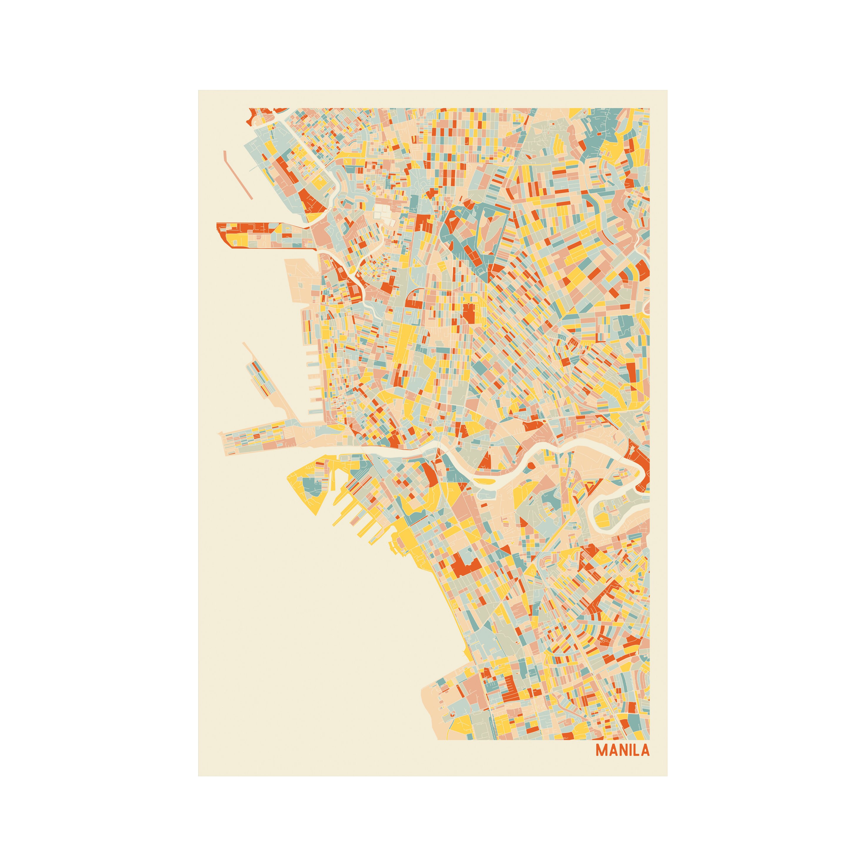 MANILA PHILIPPINES Map Fine Art Giclée Print Museum Etsy