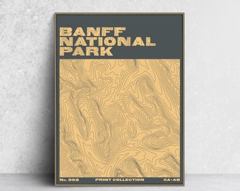 BANFF - National Parks Series - Topographic Contour Map - Fine Art Giclée Print - Museum Quality