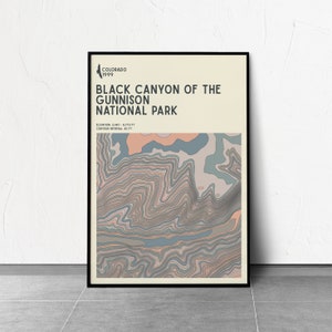 BLACK CANYON of the GUNNISON - National Parks Series - Topographic Contour Map - Fine Art Giclée Print - Museum Quality