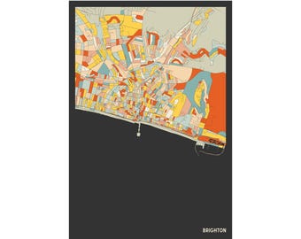 BRIGHTON, UK - Street Map - Fine Art Giclée Print - Museum Quality