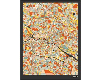 Berlín, Alemania. Plano completo de la ciudad. Impresión Giclée de bellas artes. Calidad de museo.