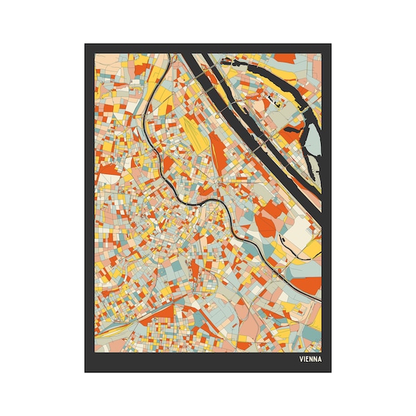 Vienna Austria, Street Map - Fine Art Giclée Print - Museum Quality