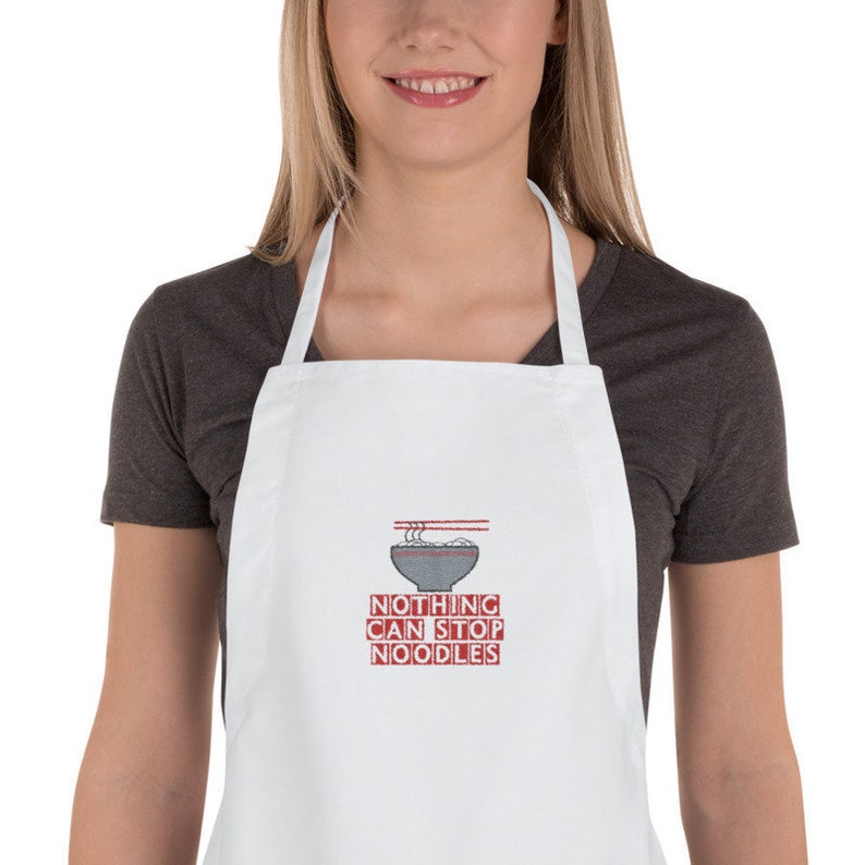 Nothing Can Stop Noodles James May Embroidered Apron with Pockets