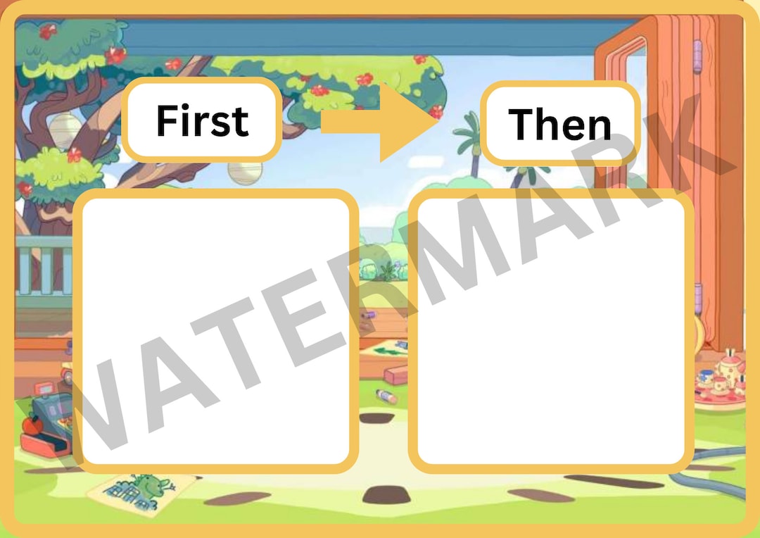 First Then Chart With Action Cards Bluey Theme - Etsy