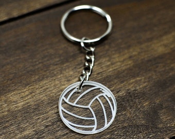 Acrylic volleyball keychain charm - Small Volleyball charm for women or men.  Volleyball team keychain. Volleyball zipper pull tag