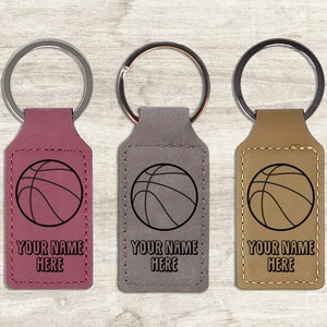 Personalized Basketball Keychain - Custom gift for Basketball coach, Basketball team gift. Sports Keychain for women, and men.