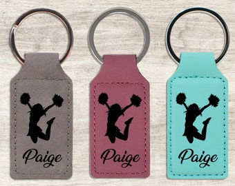 Personalized Cheer Keychain - Custom gift for cheerleading coach, cheer team gift. Sports Keychain for women, and men.