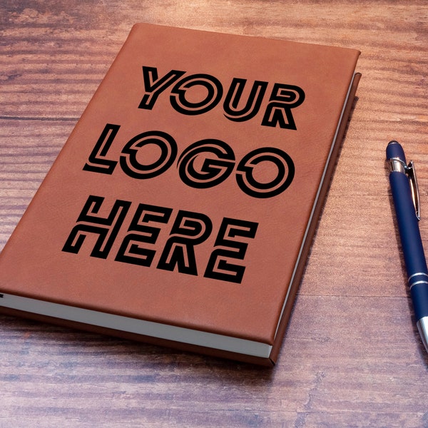 Custom Notebook with logo- Personalized leather Business journal - Business Planner with logo - Branding material