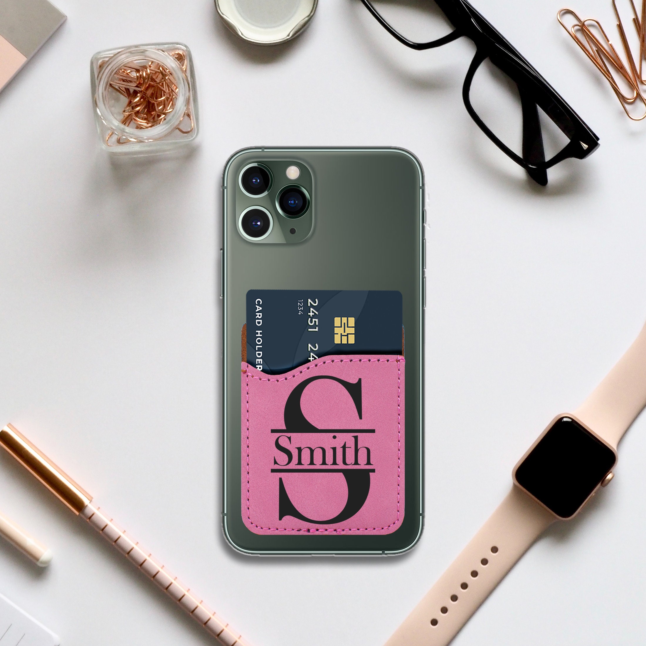 Credit Card Holder for Phone Case Custom Monogrammed Phone Etsy