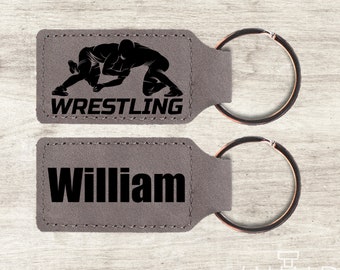 Personalized Wrestling Keychain - Custom gift for Wrestling coach, Wrestling team gift. Sports Keychain for women, and men.