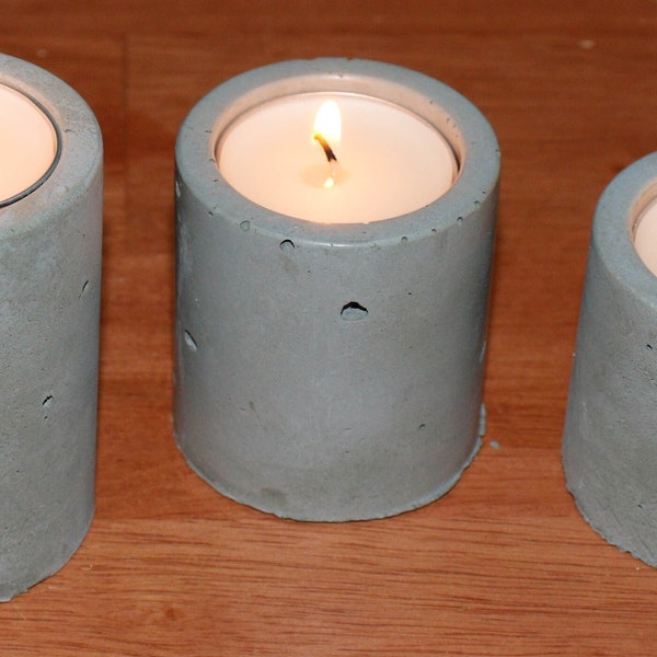 Cement Candle Holder Etsy