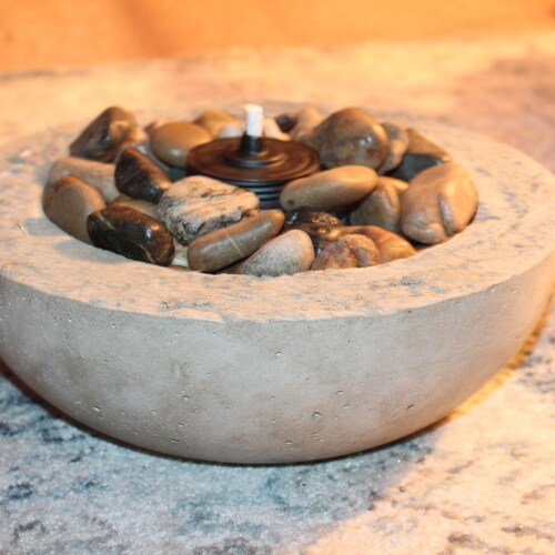 Cement Tabletop Fire Pit Concrete Fire Bowl Decorative Concrete Bowl