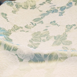 Tablecloth Large Dark Moss or Sage Green Tone on Tone Fabric Poly Cotton Rayon Blend Thanksgiving Tablecloth Rectangular by Belle Maison