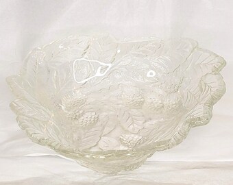 Loganberry Pattern 7" Clear Glass Triangular Bon Bon Bowl By Indiana Glass