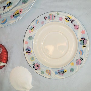 Vitromaster Sea Side Pattern Set of Eight 6 1/4&quot; Saucers
