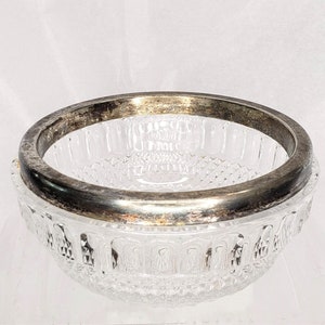 4 1/2&quot; Lead Crystal Bowl With Silver Plated Metal Rim