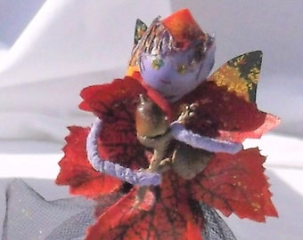 Autumn Leaf Fairy Figure OOAK