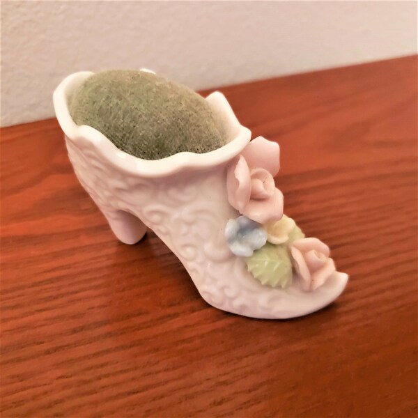 Ardalt Japan Bisque Porcelain High-Heel Shoe Pincushion