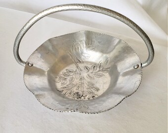 Small Continental #799 Hammered Aluminum Candy Basket