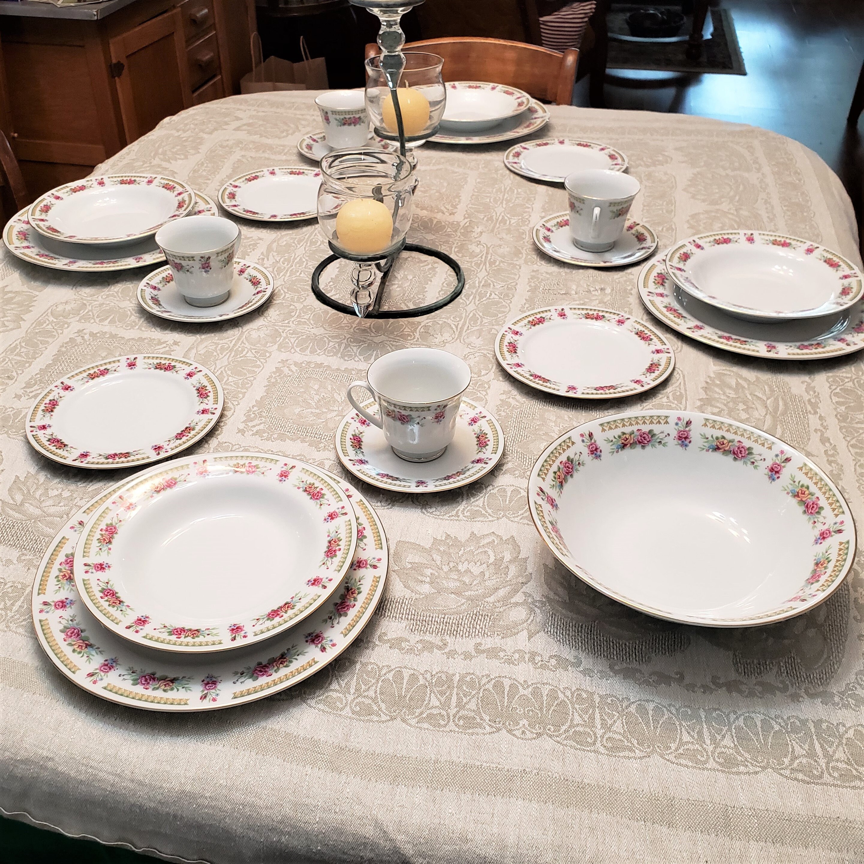 21 Piece China Dinner Set for Four Includes Vegetable Serving Etsy UK