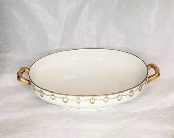 G Ahrenfeldt Limoges Depose Pattern AHR4 Oval Covered Casserole - Missing Lid