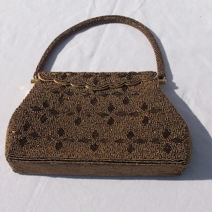 メタリック銅ビーズイブニングバッグ