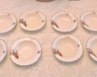 Bowled Over!  Rare Staffordshire Myott Vandyke set of Eight 5 3/8" Cream Soup/Fruit Bowls