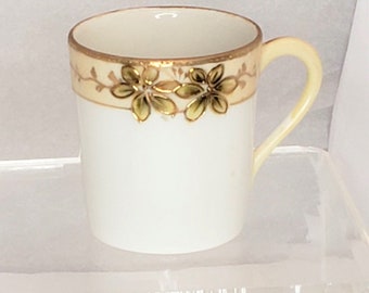 Lovely Little 2" Miniature Demitasse Flat Cup Hand Painted In Japan