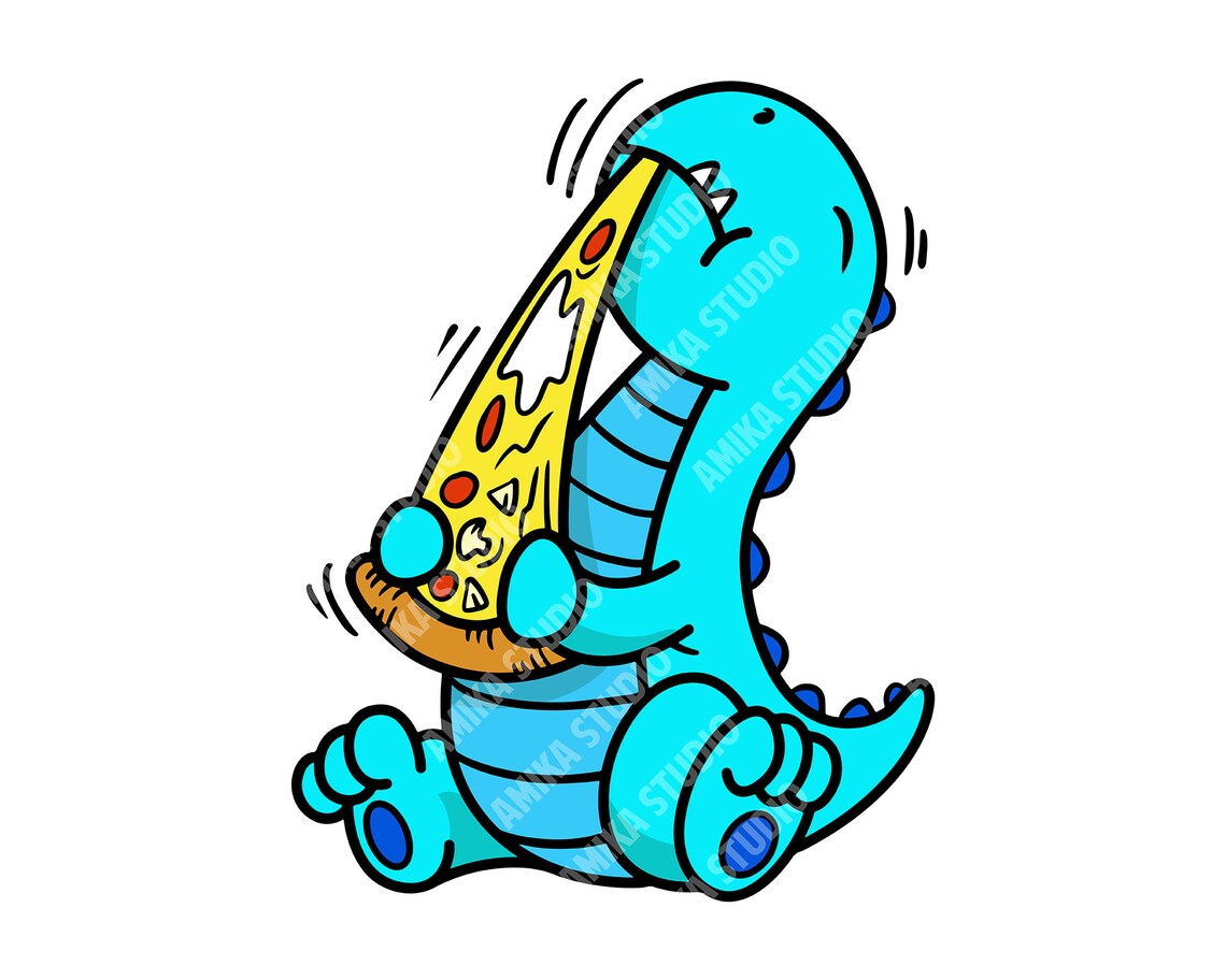 Dinosaur Pizza SVG, Dino Pizza SVG, Dino & Pizza Cricut, Dinosaur and