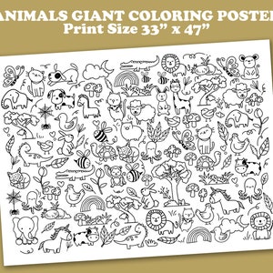 Giant Coloring Poster - Day at the Zoo