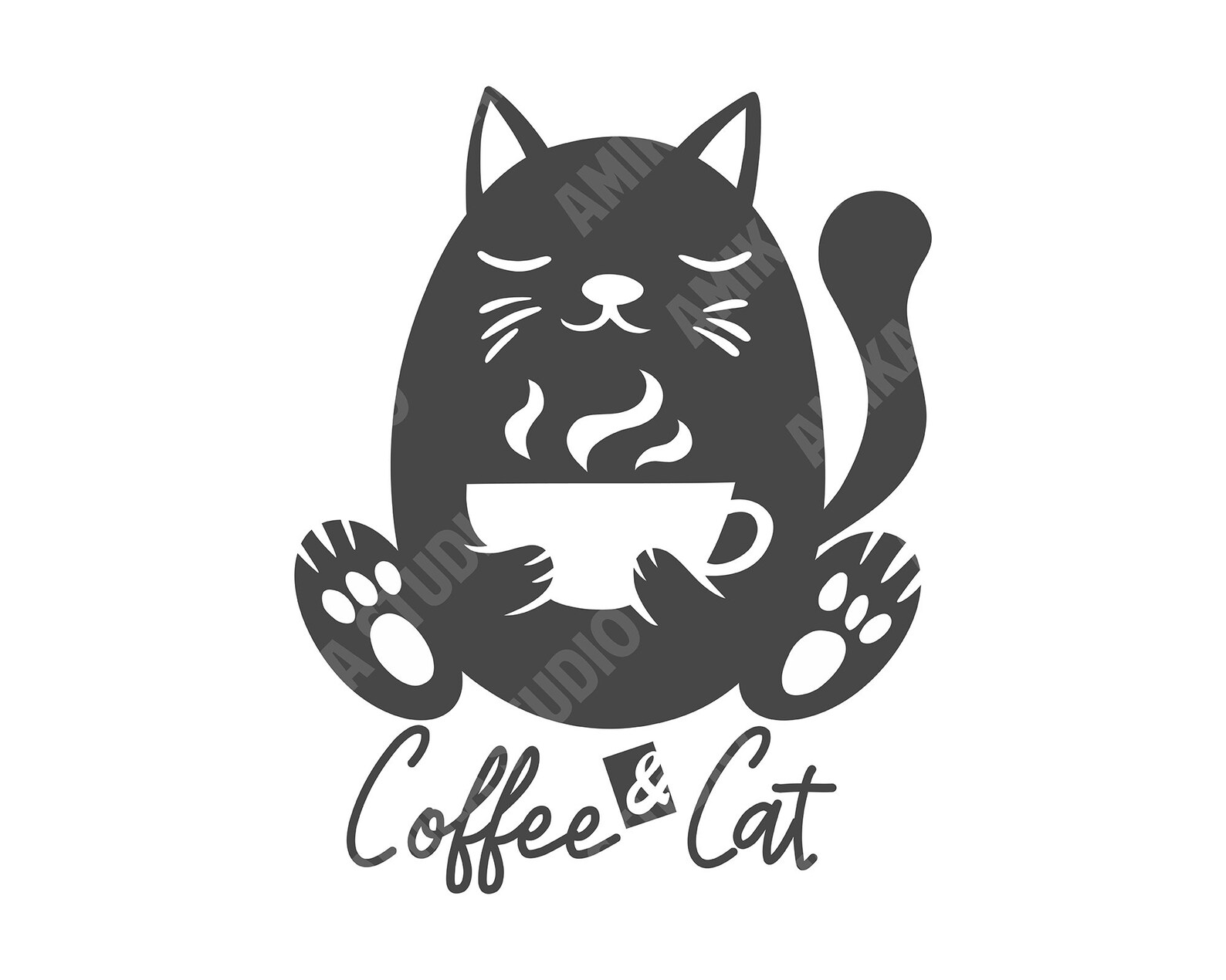 Coffee Cat SVG, Cat Svg, Coffee Svg, Coffee Cat, Coffee Svg Files