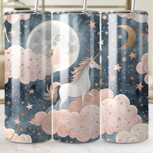Einhorn Tumbler Wrap, digitale nahtlose PNG, himmlische Einhörner, Reifen Tumbler Wraps, Einhorn Designs für Erwachsene