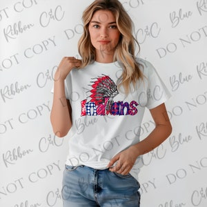 Patchwork Indians maskot DTF-överföring: Klar för tryckning