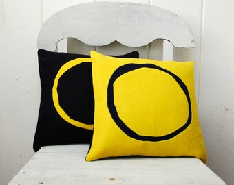 wool and linen hand dyed bespoke cushions