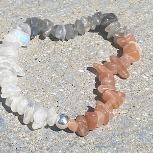 Labradorite and Moonstone Bracelet, Labradorite Bracelet, Moonstone Bracelet